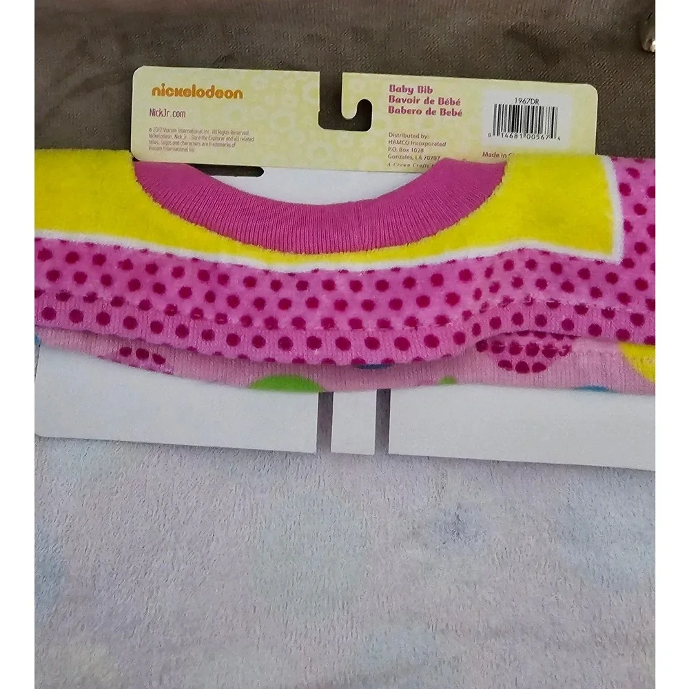 Dora the Explorer Baby Bibs 2 Pack Nickelodeon Pink Yellow Pullover Terry Cotton